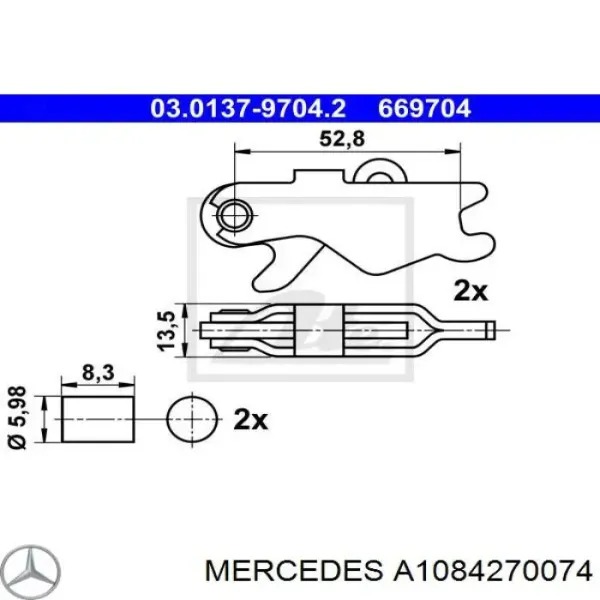 Kit reparación del freno de mano A1084270074 Mercedes