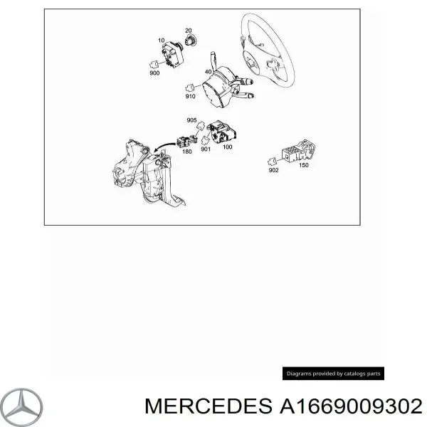 Conmutador columna dirección A1669009302 Mercedes