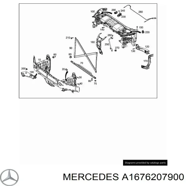 Refuerzo parachoque delantero Mercedes ML/GLE W167