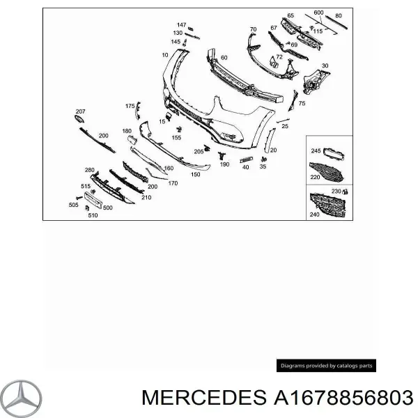 Protector para parachoques A1678856803 Mercedes