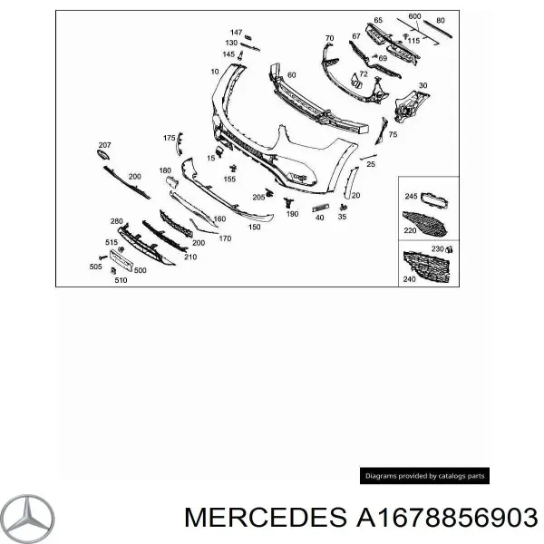 Protector para parachoques A1678856903 Mercedes