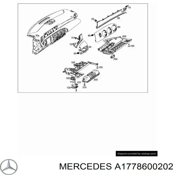 Airbag de rodilla del conductor A1778600202 Mercedes