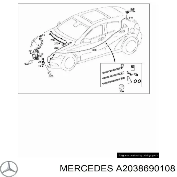 Deposito de limpiaparabrisas A2038690108 Mercedes