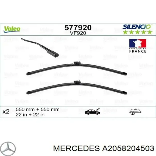 Limpiaparabrisas delanteras A2058204503 Mercedes