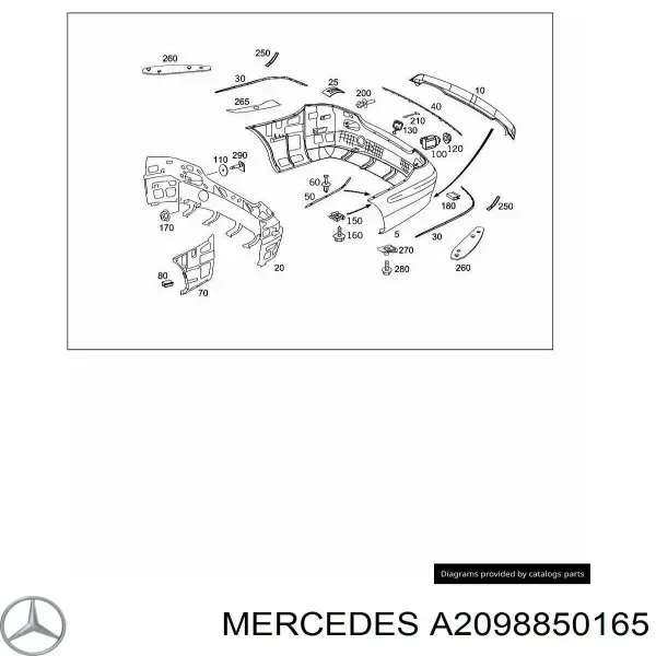 Refuerzo parachoques trasero Mercedes CLK C209