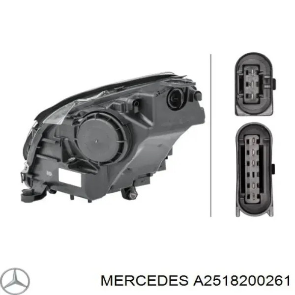 Faro derecho A2518200261 Mercedes