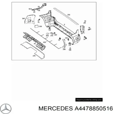 Absorbedor de parachoques trasero MERCEDES A4478850516