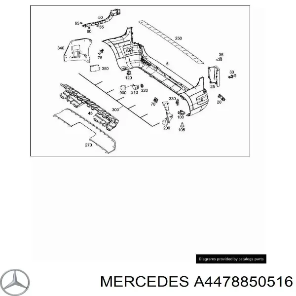 Absorbedor de parachoques trasero A4478850516 Mercedes