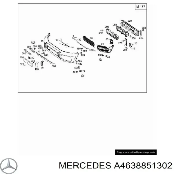 Protector para parachoques delantero izquierdo A4638851302 Mercedes
