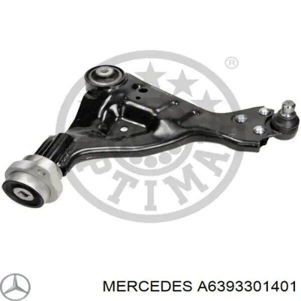 Brazo inferior izquierdo de la suspensión delantera A6393301401 Mercedes