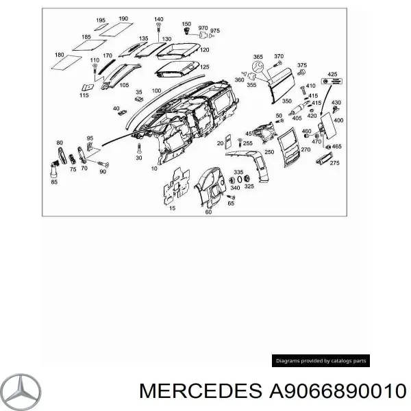 Moldura izquierda del tablero de instrumentos A9066890010 Mercedes