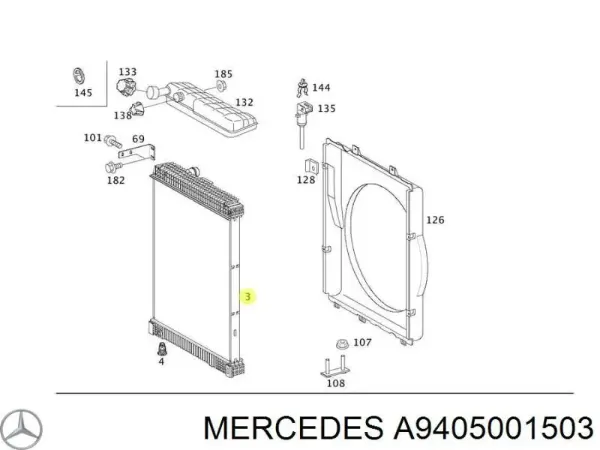 Radiador A9405001503 Mercedes