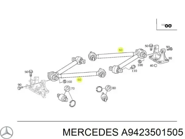 Brazo radial A9423501505 Mercedes