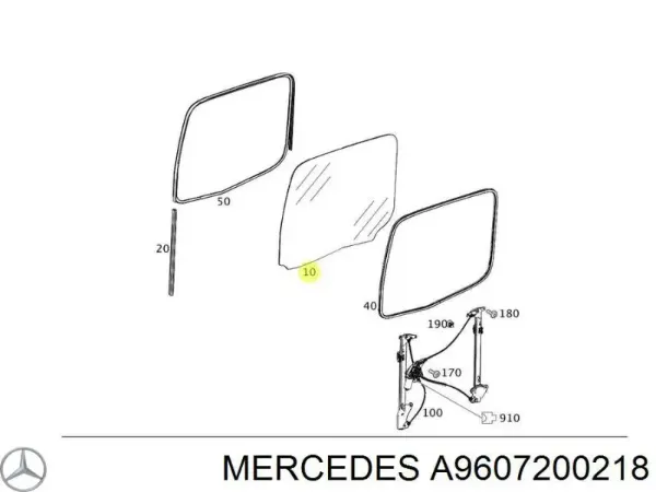 Luna delantera derecha A9607200218 Mercedes