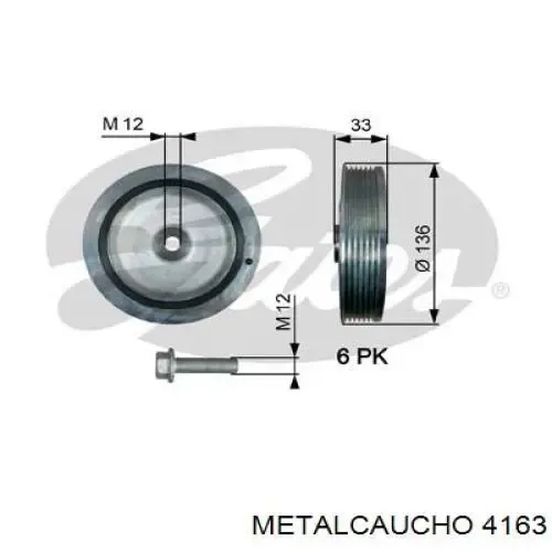 Polea de cigüeñal 4163 Metalcaucho