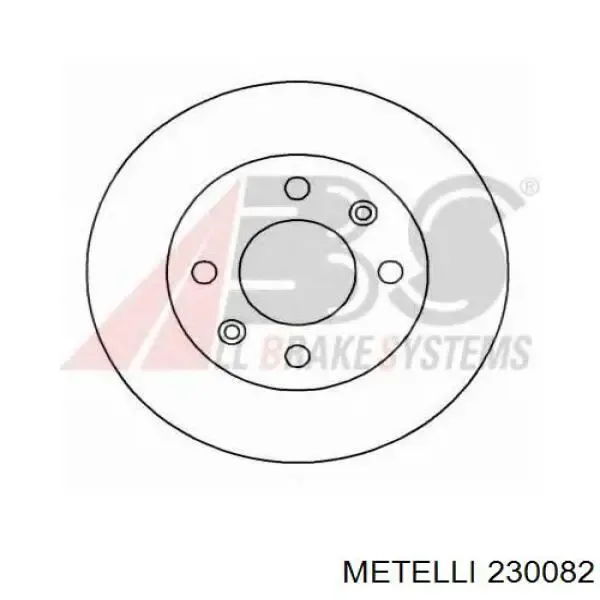 Disco de freno 230082 Metelli
