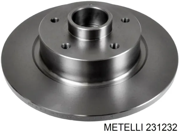 Disco de freno trasero 231232 Metelli