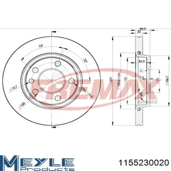 Disco de freno trasero Volkswagen Transporter 7HB, 7HJ, 7EB, 7EJ