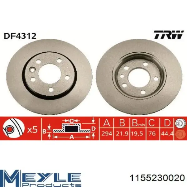 Disco de freno trasero Volkswagen Transporter 7HB, 7HJ, 7EB, 7EJ