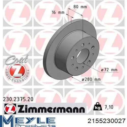 Disco de freno trasero Fiat Ducato 3 250