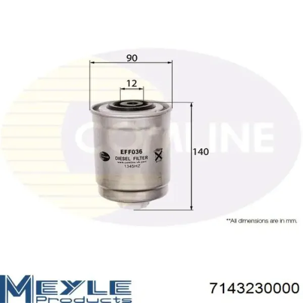 Filtro de combustible HMP974F9155AF Hmpx