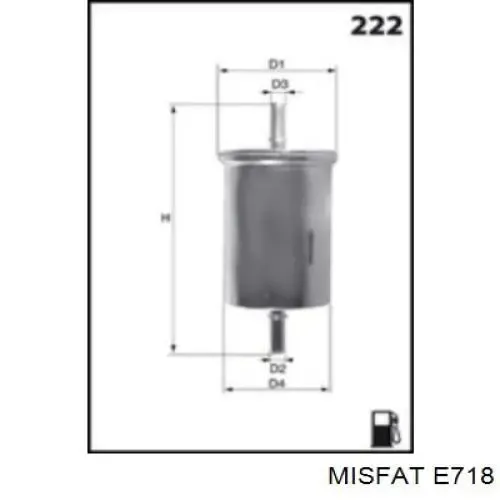 Filtro de combustible E718 Misfat