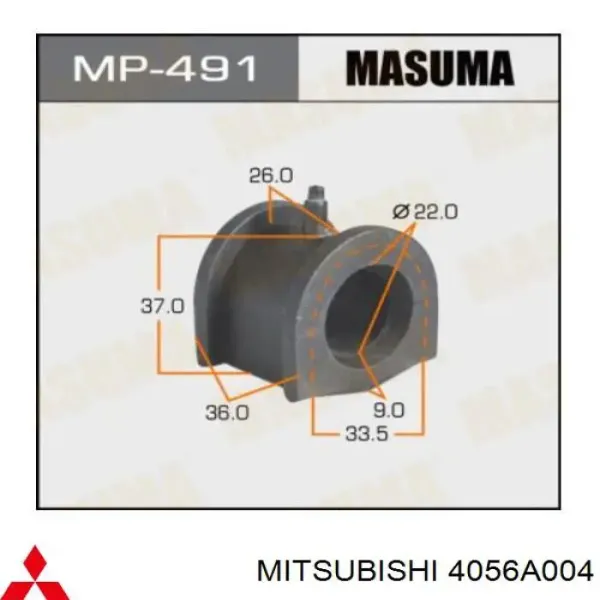 Buje de barra estabilizadora delantera 4056A004 Mitsubishi