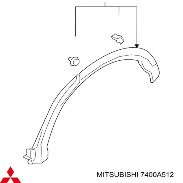 Extensión de la aleta trasera derecha 7400A512 Mitsubishi