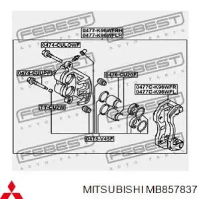 Émbolo, pinza del freno delantera MITSUBISHI MB857837