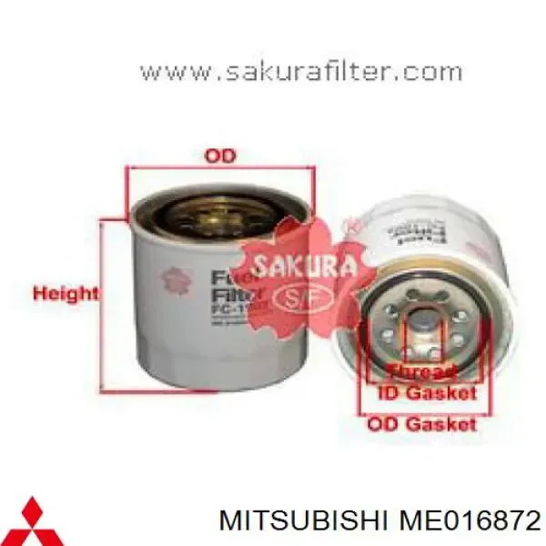 Filtro de combustible ME016872 Mitsubishi