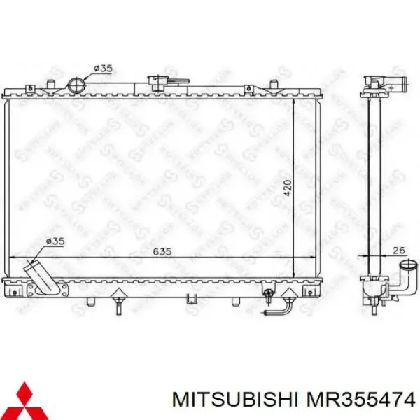 Radiador MN153207 Mitsubishi