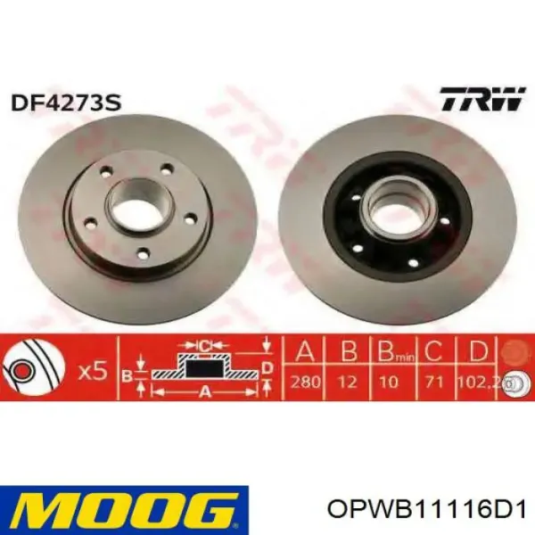 Disco de freno trasero Renault Trafic 2 FL