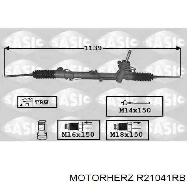Cremallera de dirección R21041RB Motorherz