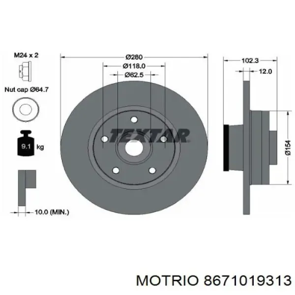 Disco de freno trasero Renault Trafic 2 FL