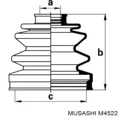 Retén del semieje trasero MUSASHI M4522