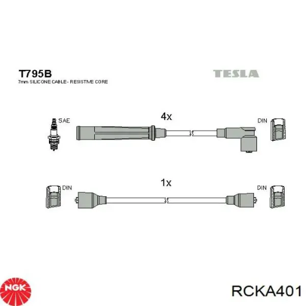 Cables de bujías RCKA401 NGK