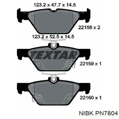 Pastillas de freno traseras PN7804 Nibk