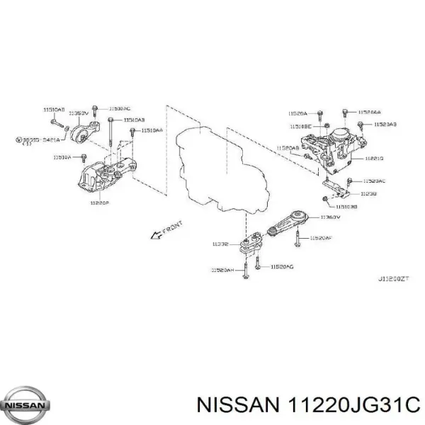 Soporte izquierdo del motor 11220JG31C Nissan/Infiniti