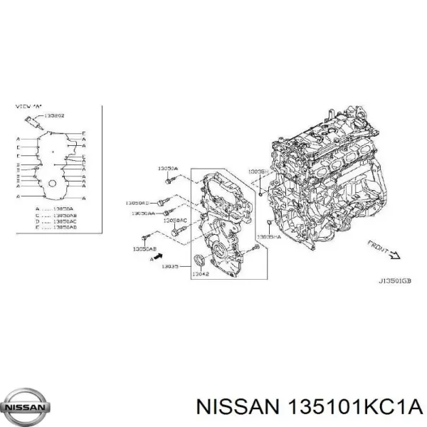 Retén de cigüeñal frontal BHH956A0 NOK