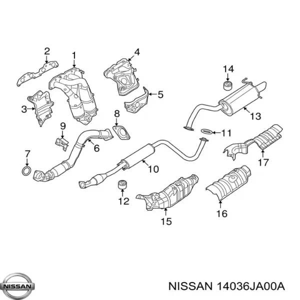 Colector De Escape EGR Original Nissan Para Motor 2.0, Tapón Cónico OEM 14052-21R00