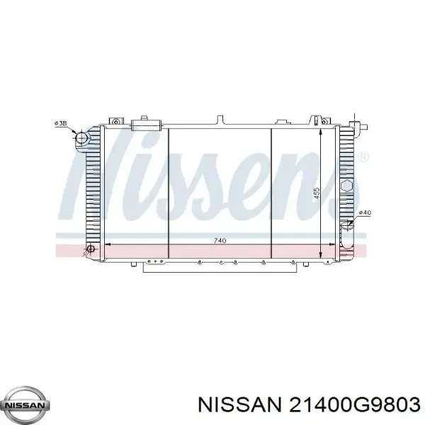 Radiador 21400G9803 Nissan/Infiniti