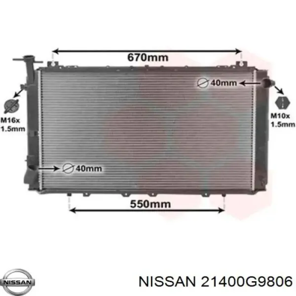 Radiador 21400G9806 Nissan/Infiniti