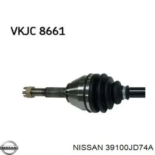 Árbol de transmisión delantero derecho 39100JD74A Nissan/Infiniti