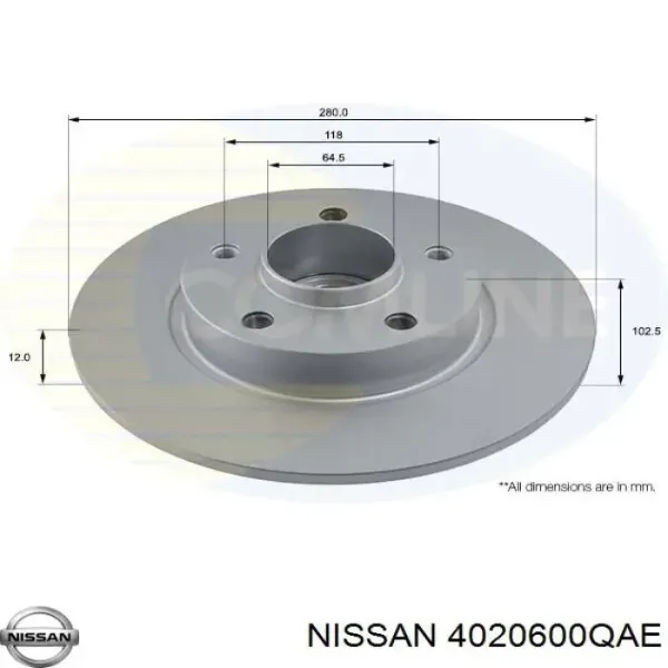 Disco de freno delantero 4020600QAE Nissan/Infiniti