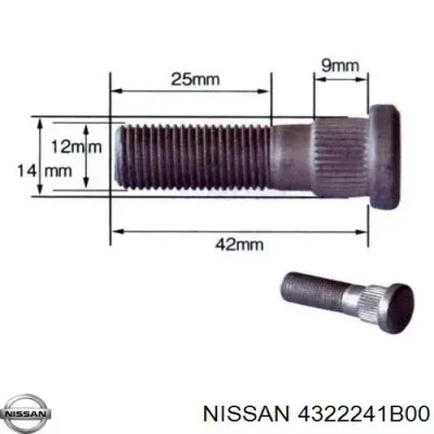 Tornillo de cubo NISSAN 4322241B00