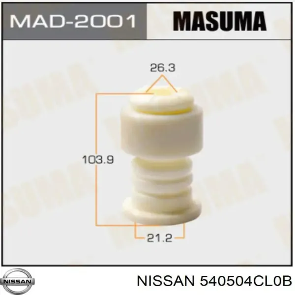 Tope de amortiguador delantero MAD2001 Masuma
