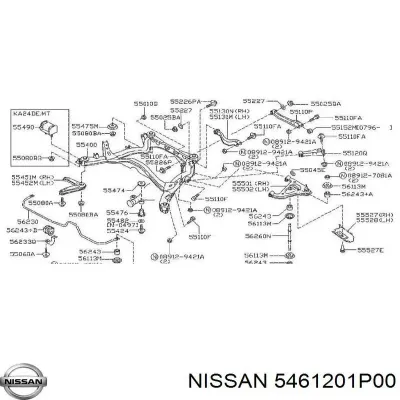 Buje de la bieleta estabilizadora trasera NISSAN 5461201P00