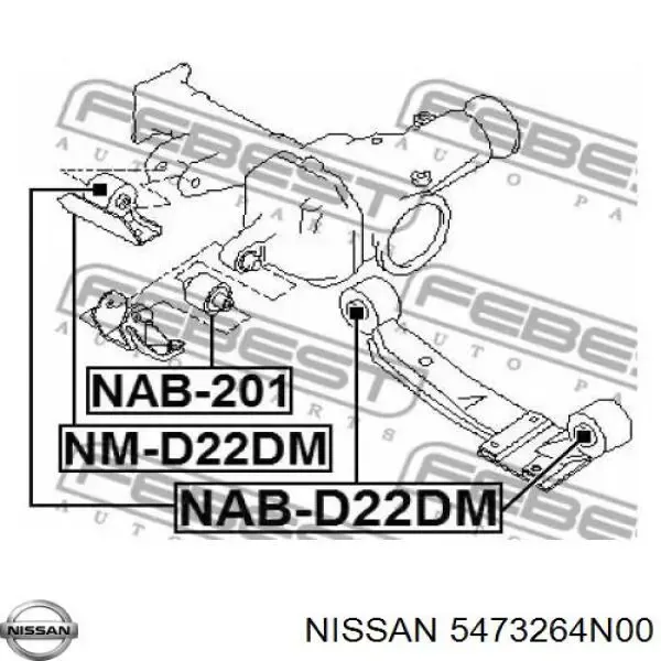 Buje de la traviesa de montaje del diferencial delantero 5473264N00 Nissan/Infiniti