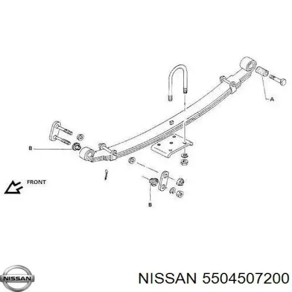 Buje trasero de ballesta trasera 5504507200 Nissan/Infiniti