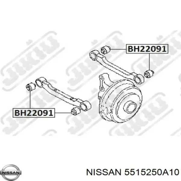 Buje del brazo transversal trasero 5515250A10 Nissan/Infiniti